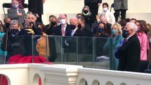 Lady Gaga sings the Star Spangled Banner during the inauguration of Joe Biden