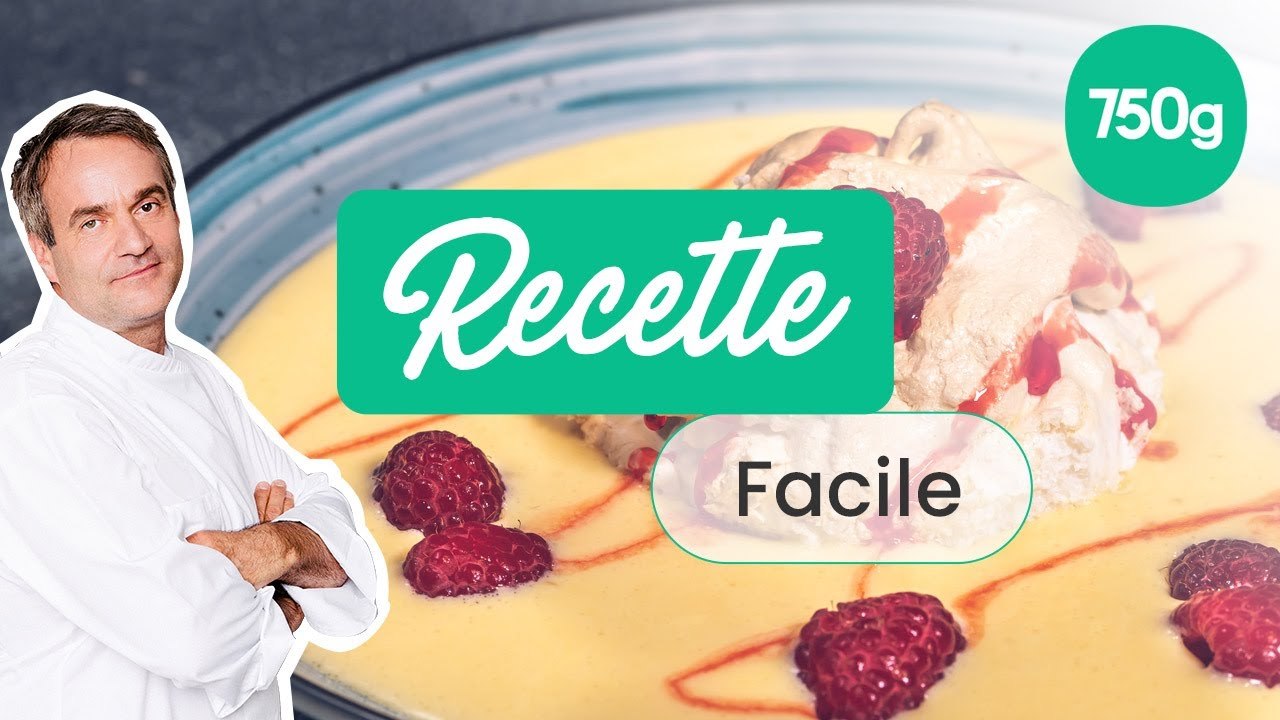 Recette facile : île flottante framboises et verveine - 750g