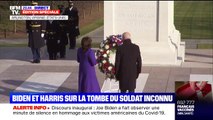 Joe Biden et Kamala Harris se recueillent sur la tombe du Soldat inconnu au cimetière d'Arlington