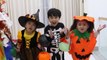 Suri & Annie Pretend Play Fun Fall Halloween Trick or Treating for Candy Haul