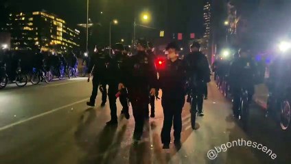 A few businesses had their windows smashed downtown