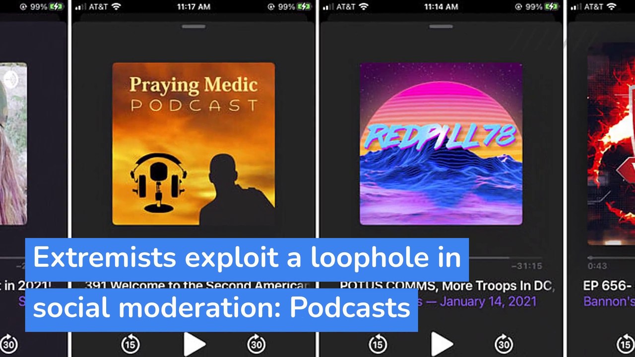 Extremists exploit a loophole in social moderation: Podcasts, and other top stories in technology from January 21, 2021.