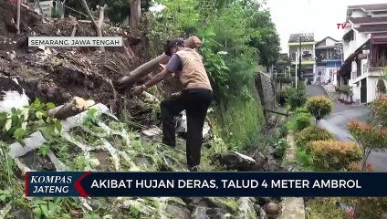 Akibat Hujan Deras, Talud 4 Meter Ambrol
