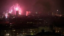 Se 2017 blive skudt ind fra toppen af Comwell Hvide Hus i Aalborg | TV2 NORD - TV2 Danmark