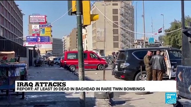 At least 20 dead in double suicide bombing in Baghdad in first major attack in city centre
