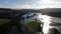 Drone footage of River Derwent flooding