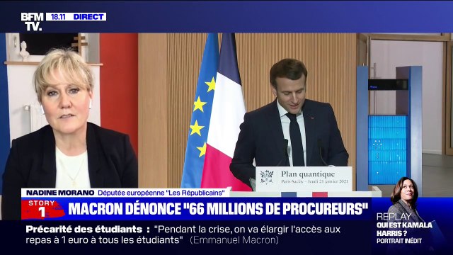 Pour Nadine Morano, Emmanuel Macron est quelqu'un qui ne supporte pas la critique et les propositions