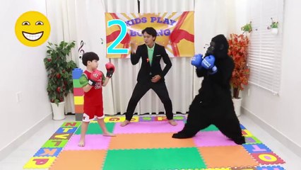 Sammy Pretend Play Learning to Exercise to Gain Muscles for Kids - Kids videos