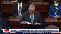 Overwhelmed- Sen. Chuck Schumer gives first speech as Majority Leader, has to catch his breath