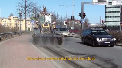 Street cleaning without dust emissions