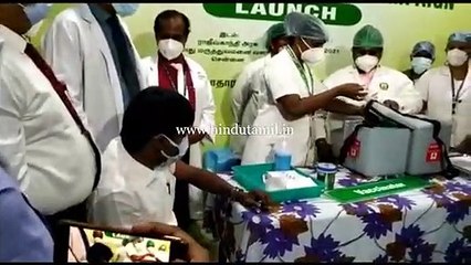 சுகாதாரத்துறை அமைச்சர் விஜயபாஸ்கர் கொரானா தடுப்பூசி போட்டுக்கொண்டார்