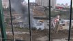 Ümraniye'de işçilerin kaldığı konteynerler alev alev yandı