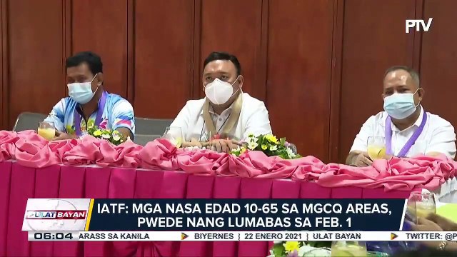 IATF: Mga nasa edad 10-65 MGCQ areas, pwede nang lumabas sa Feb. 1