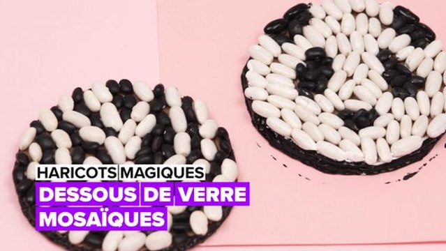 La magie des haricots : sous-verres noirs et blancs