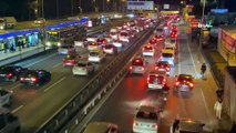 İstanbul’da kısıtlamaya dakikalar kala trafik yoğunluğu yüzde 62 seviyesine geriledi