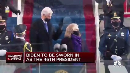 Former Presidents Clinton, Bush and Obama arrive at Joe Biden's inauguration