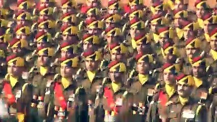 Indian Armed Forces march past at the annual Republic Day parade in New Delhi, India