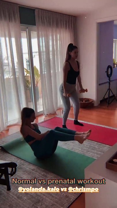 Χριστίνα Μπόμπα: Δες τη να κάνει γυμναστική στους πρώτους μήνες της εγκυμοσύνης της