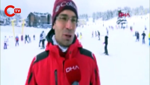 Uludağ'da sömestr tatilinin ilk gününde pistler doldu