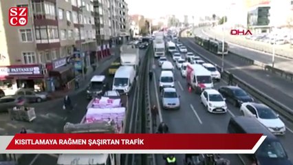 Kısıtlamaya rağmen şaşırtan trafik