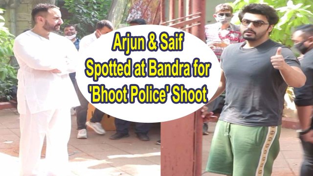 Arjun Kapoor & Saif Ali Khan Spotted at Bandra for 'Bhoot Police' Shoot