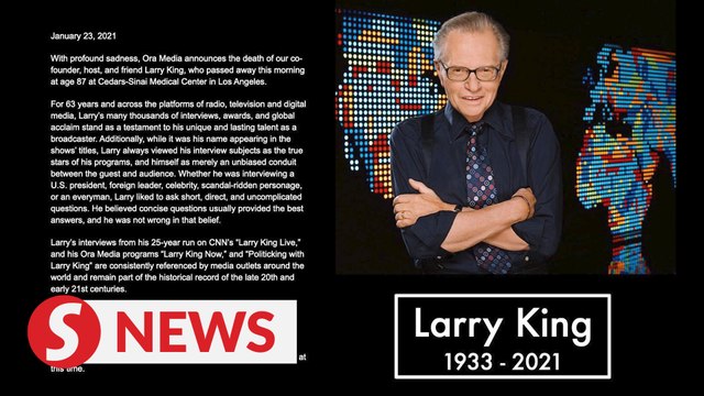 Veteran TV talk show host Larry King dies