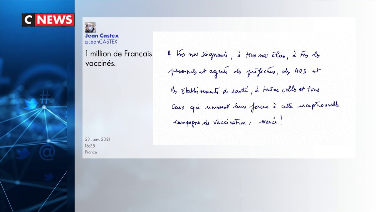 Jean Castex annonce que la France a passé le cap du million de personnes vaccinées
