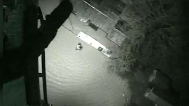 Helicopter crew saves family from flooding in Wales