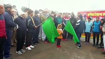 Message of de-addiction from marathon and cycle rally in Hanumangarh