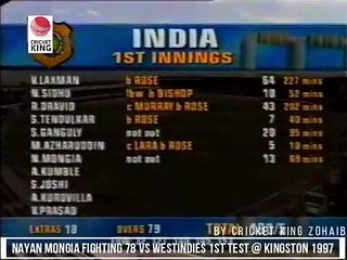 Nayan Mongia fighting 78 vs West indies 1st test - Kingston 1997