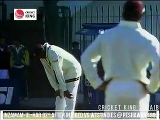 Inzamam-Ul-Haq 92 after injured vs Westindies - Peshawar 1997