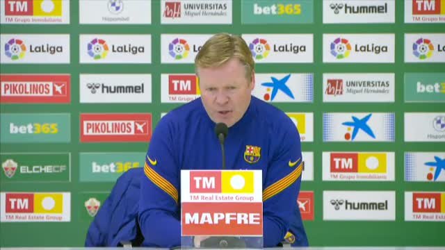 Koeman destaca la concentración del equipo en su victoria ante el Elche (0-2)