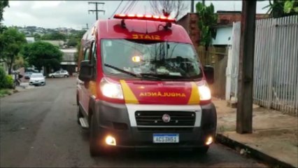 Criança de 10 anos fica ferido ao cair de bicicleta na Rua Osmar Derli Tschoepke Borges