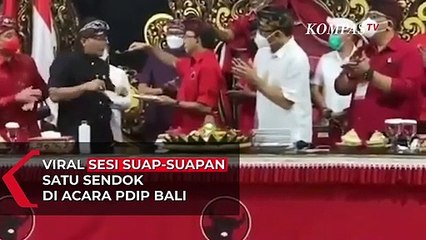 Viral Video Sesi Suap-Suapan Satu Sendok di Acara PDIP Bali