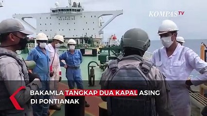 Pantauan Udara, Detik-Detik Dua Kapal Tanker Berbendera Iran dan Panama Ditangkap
