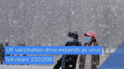 UK vaccination drive expands as virus toll nears 100,000, and other top stories in business from January 25, 2021.