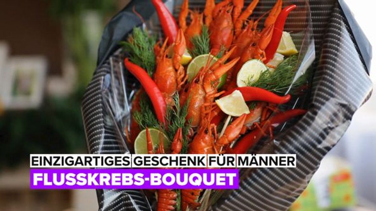 Essbares bouquet: flusskrebse inspiriert