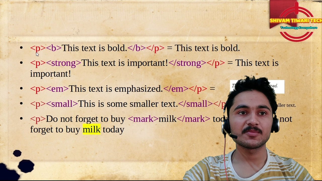 HTML Text Formatting Tags Tutorial in Hindi || Html Videos Part:- 9