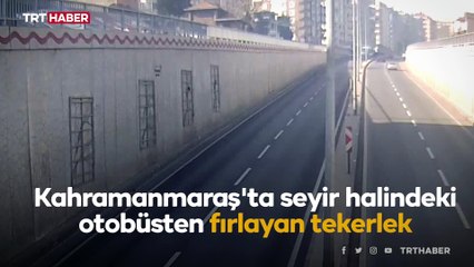 Seyir halindeki otobüsün tekeri fırladı