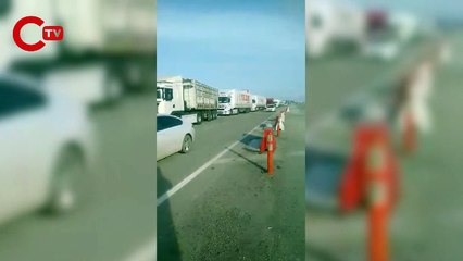 Erdoğan çay dağıtırken kamyoncular isyan etti