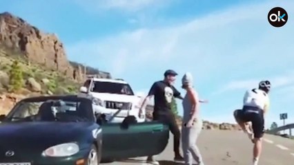 Brutal agresión de un conductor a un ciclista