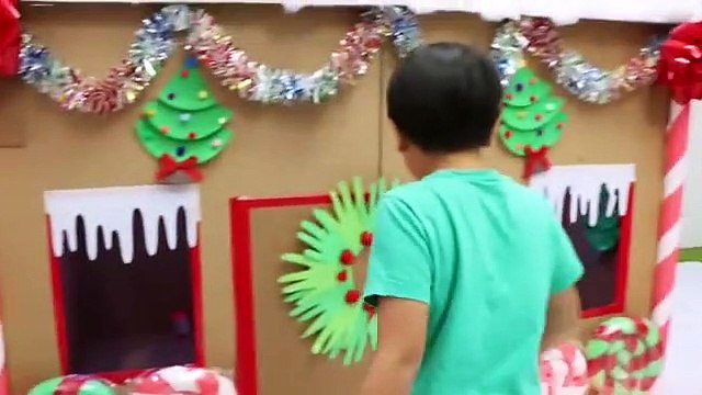 Ryan's 24 hours challenge in a box fort playhouse hotel!