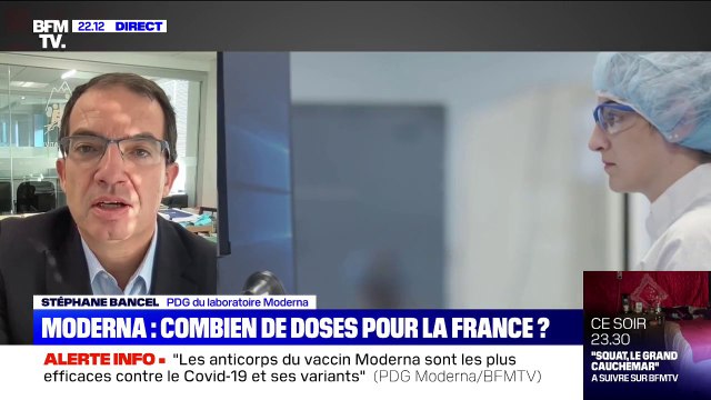Pour Stéphane Bancel, espacer les deux doses jusqu'à 42 jours est une décision qui a du sens, bien que ce ne soit pas celle recommandée par la société Moderna