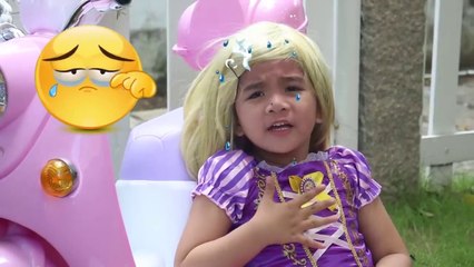 Suri Pretend Play with Rapunzel Costume Dress Up & Getting Sick