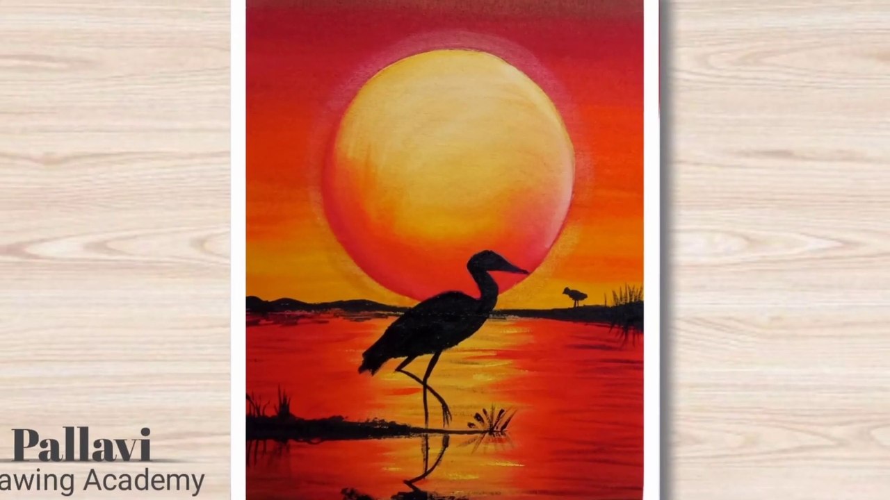 Easy way to draw morning painting for beginners with poster colour __ Pallavi Drawing Academy __(1080P_HD)