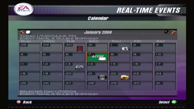 Tiger Woods PGA Tour 2004 RTE 1/7: Natalie Gulbis’s birthday