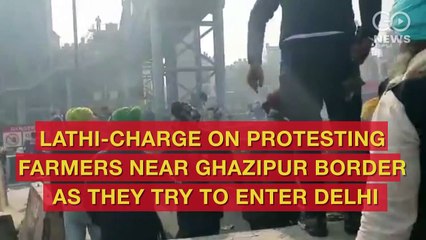 ग़ाज़ीपुर बॉर्डर पर पुलिस ने किसानों पर लाठीचार्ज किया