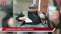 Acıkan karga döner yiyip ayran içti