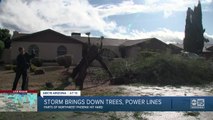 Powerful winds split utility poles in north Phoenix, many without power