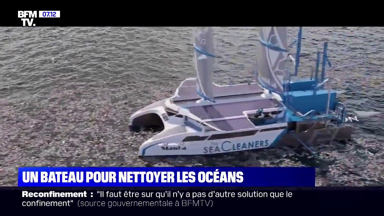 Le "Manta", un catamaran géant qui va nettoyer la surface des océans